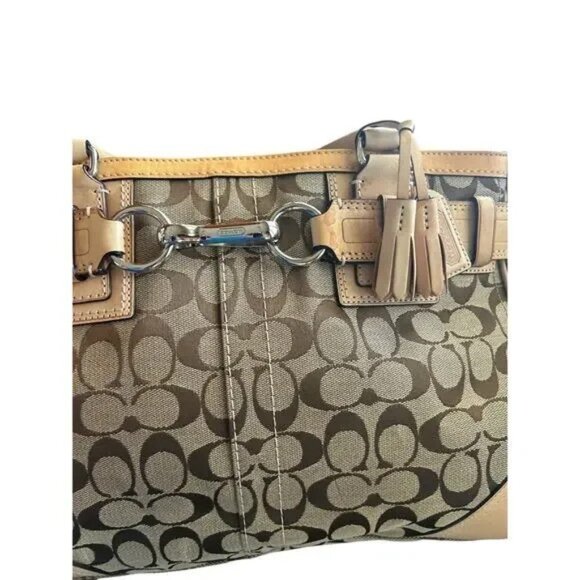 Coach Vintage Signature Canvas and Leather Shoulder Bag - Picture 3 of 16